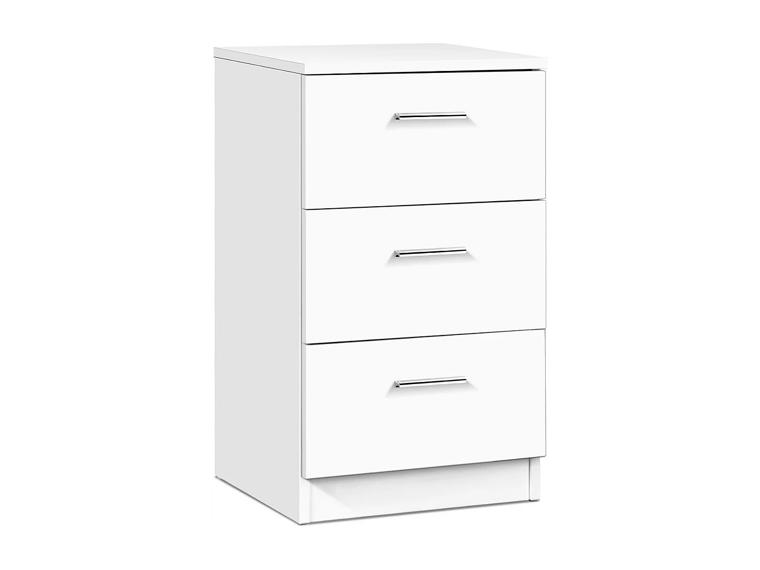 Nachttisch Nachtschrank Schubladenkommode mit 3 Schubkästen Spanplatte 38 x 67 x 35cm Weiß/Schwarz-Weiß