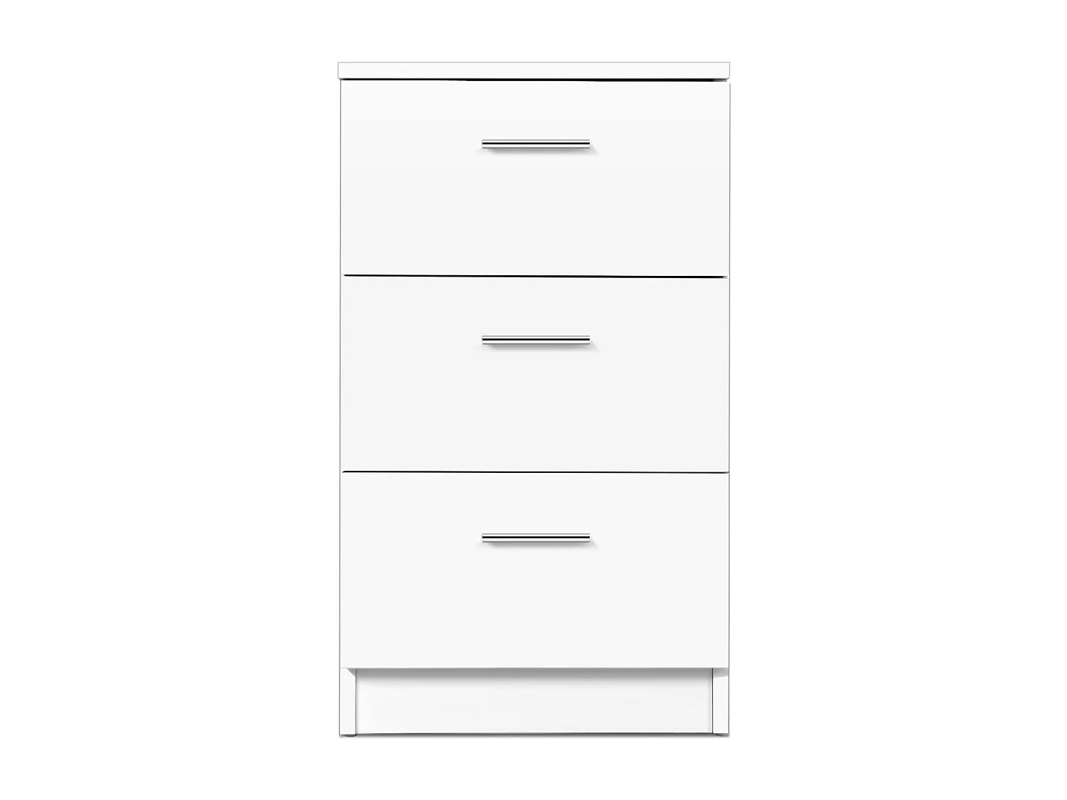 Nachttisch Nachtschrank Schubladenkommode mit 3 Schubkästen Spanplatte 38 x 67 x 35cm Weiß/Schwarz-Weiß