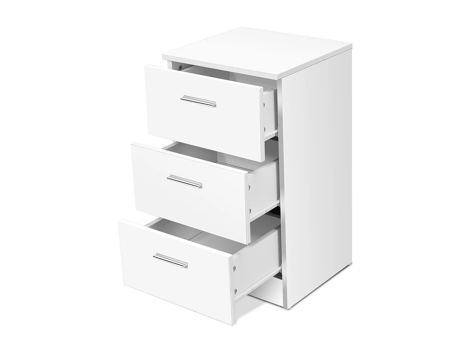 Nachttisch Nachtschrank Schubladenkommode mit 3 Schubkästen Spanplatte 38 x 67 x 35cm Weiß/Schwarz-Weiß