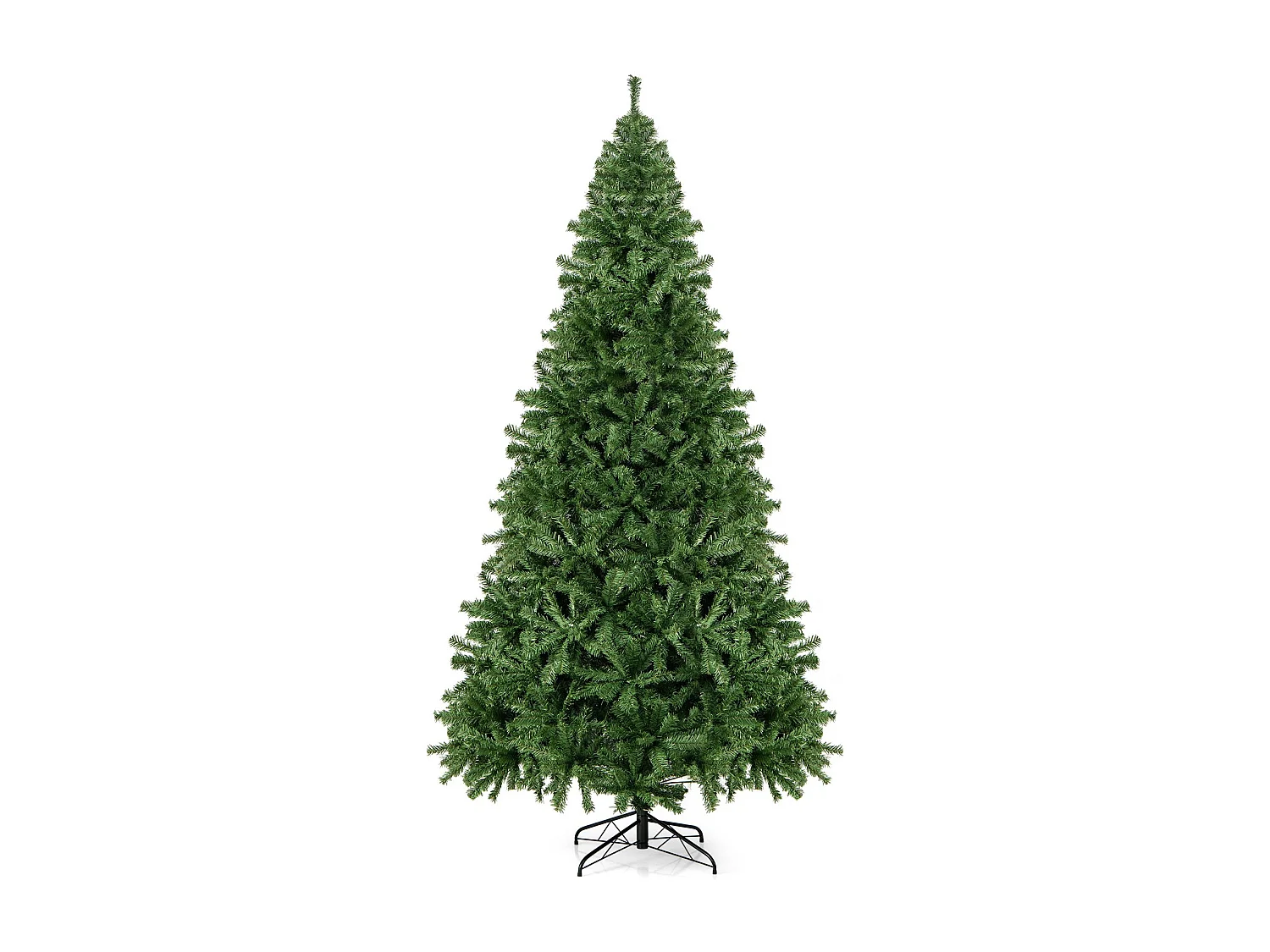270cm Künstlicher Weihnachtsbaum mit Klappsystem & 2132 Spitzen PVC Nadeln Tannenbaum