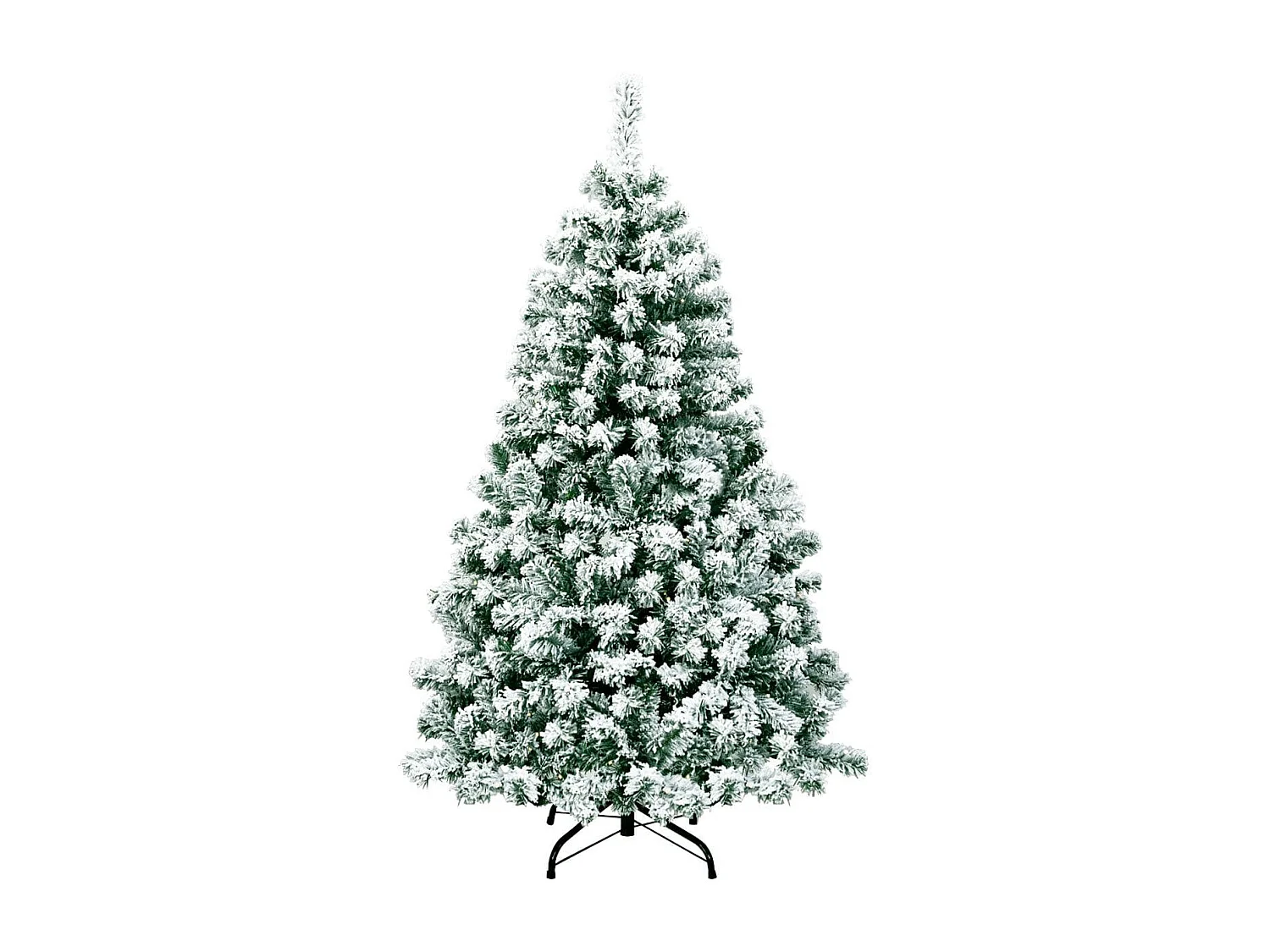 135 cm hoher Künstlicher Weihnachtsbaum Beleuchteter Schneebedeckter Baum mit Metallständer