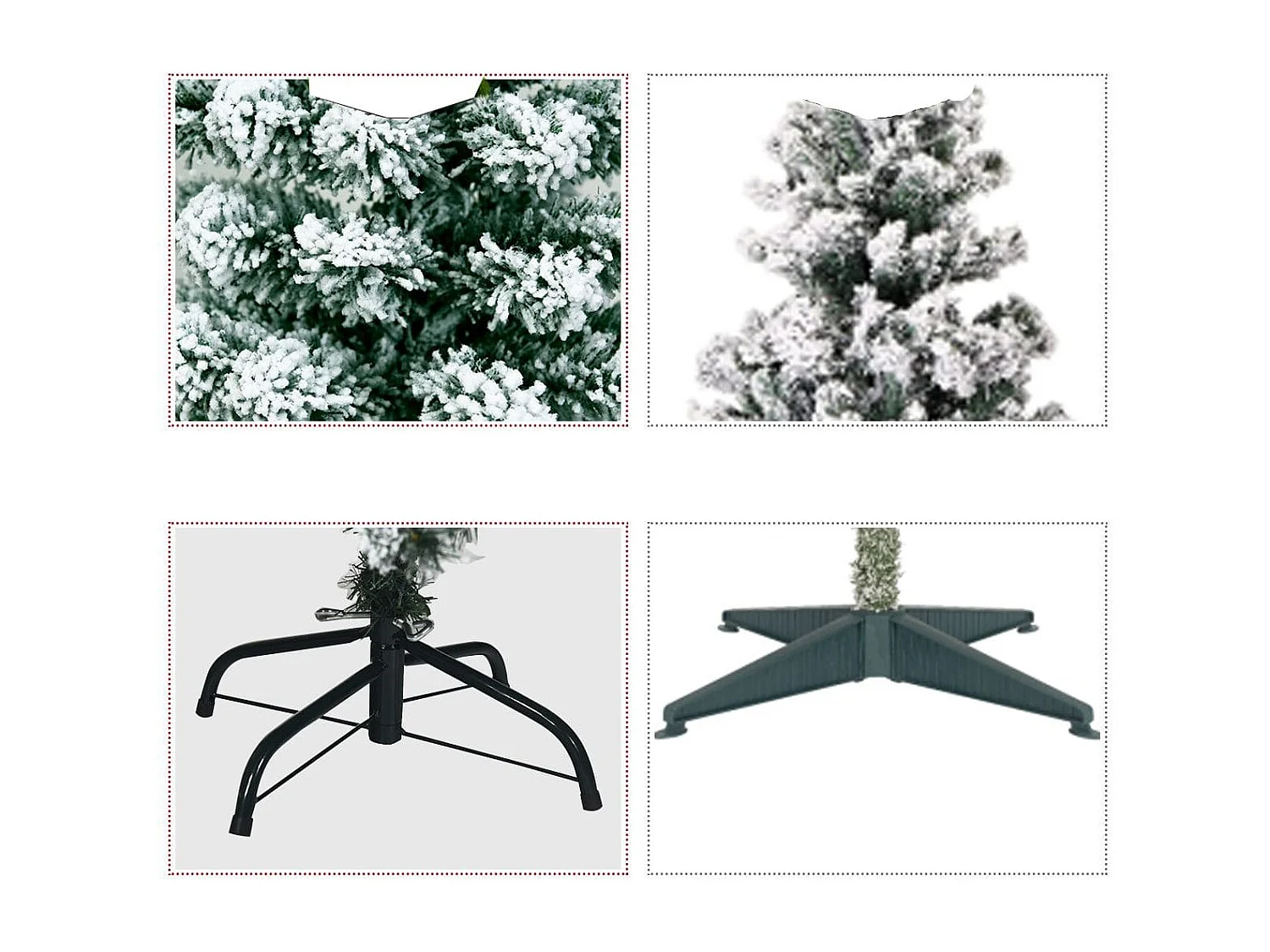 135 cm hoher Künstlicher Weihnachtsbaum Beleuchteter Schneebedeckter Baum mit Metallständer