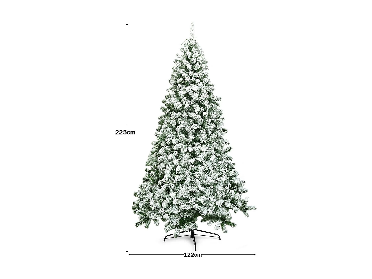 225 cm Künstlicher Weihnachtsbaum Schneebedeckter Klappkieferbaum mit Metallständer