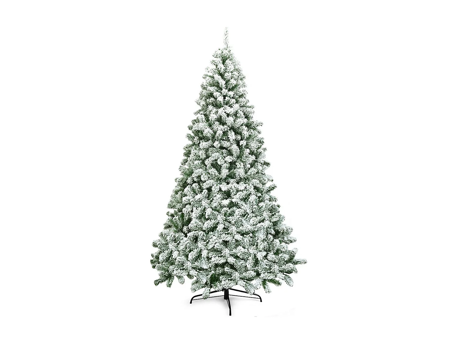225 cm Künstlicher Weihnachtsbaum Schneebedeckter Klappkieferbaum mit Metallständer