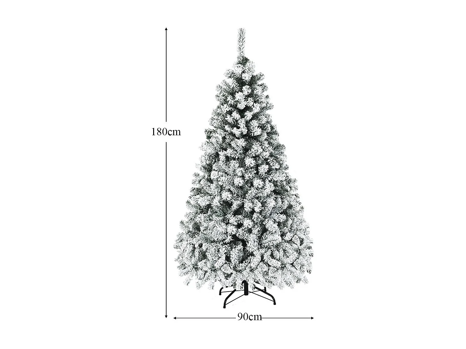 180 cm Weihnachtsbaum mit Schnee Premium-PVC-Nadeln mit LED-Lichtern Kunstbaum Weihnachten