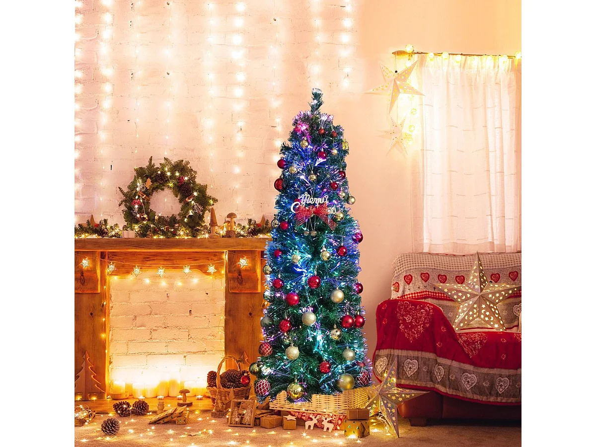 Sapin de Noël Artificiel 180CM avec 517 Branches Support en Métal