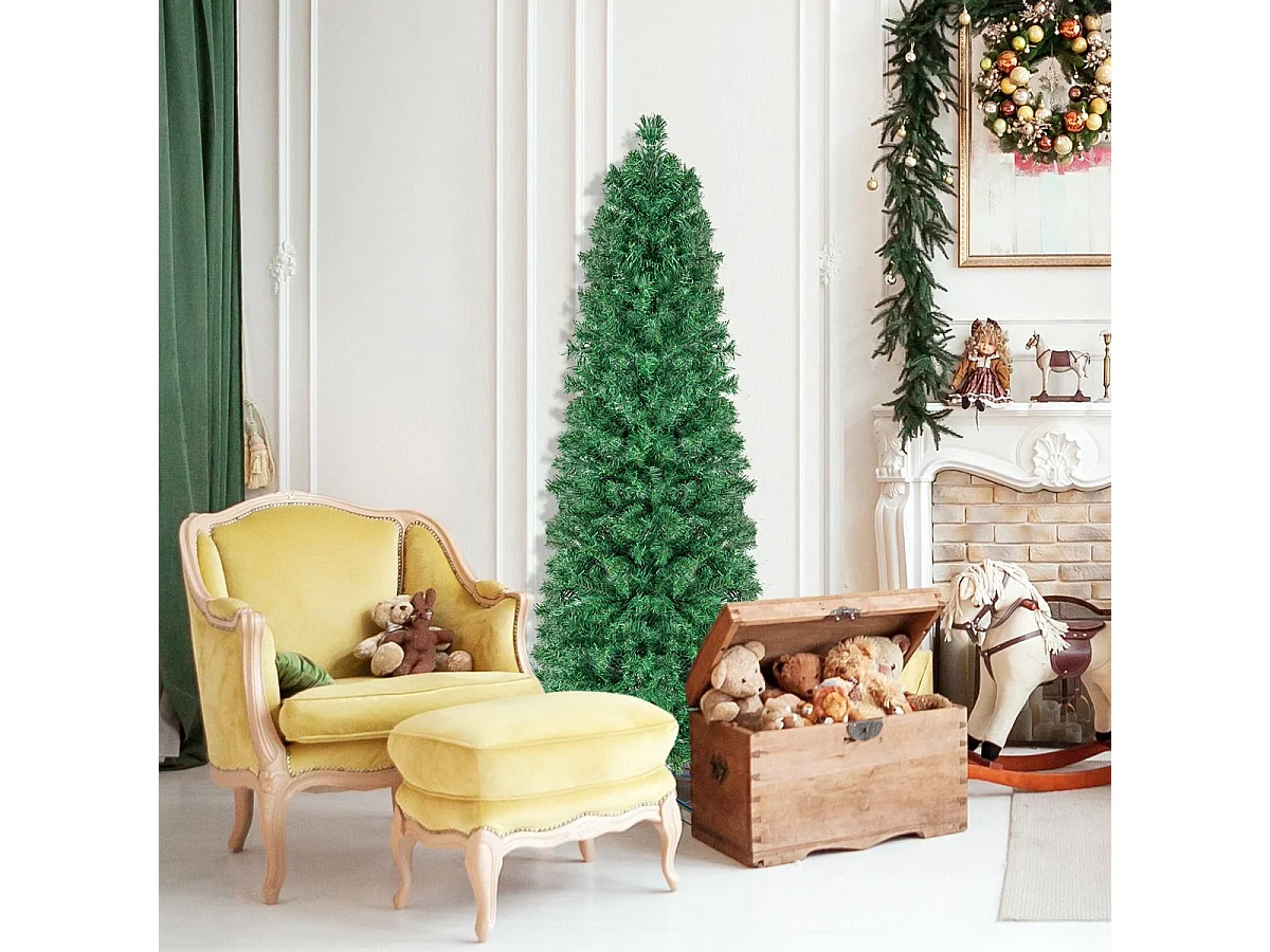 Sapin de Noël Artificiel 180CM avec 517 Branches Support en Métal
