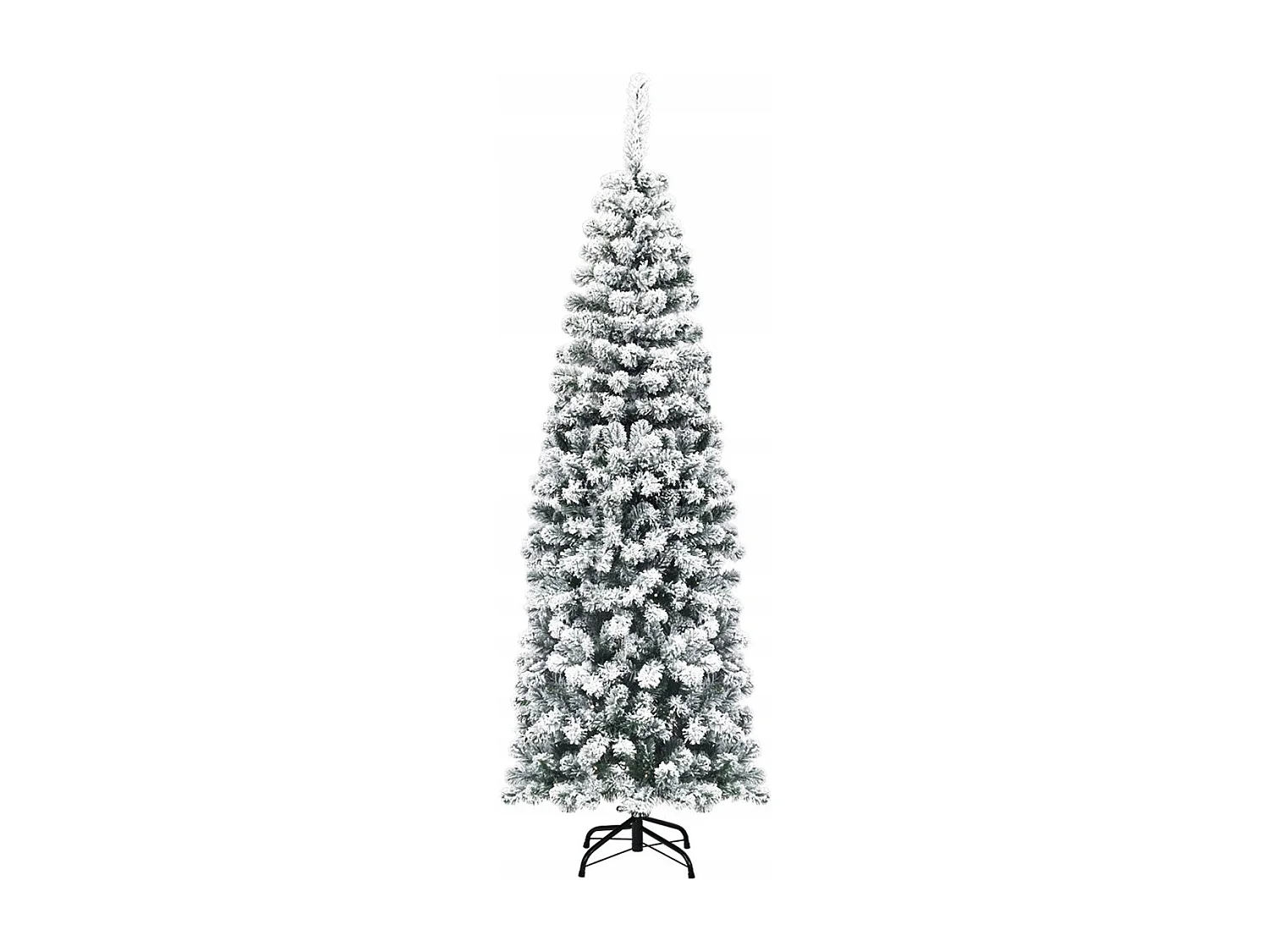 Sapin de Noël Artificiel à Flocons de Neige LED 180CM à Charnières avec 250 Lumières Aiguilles en PVC Support Métallique