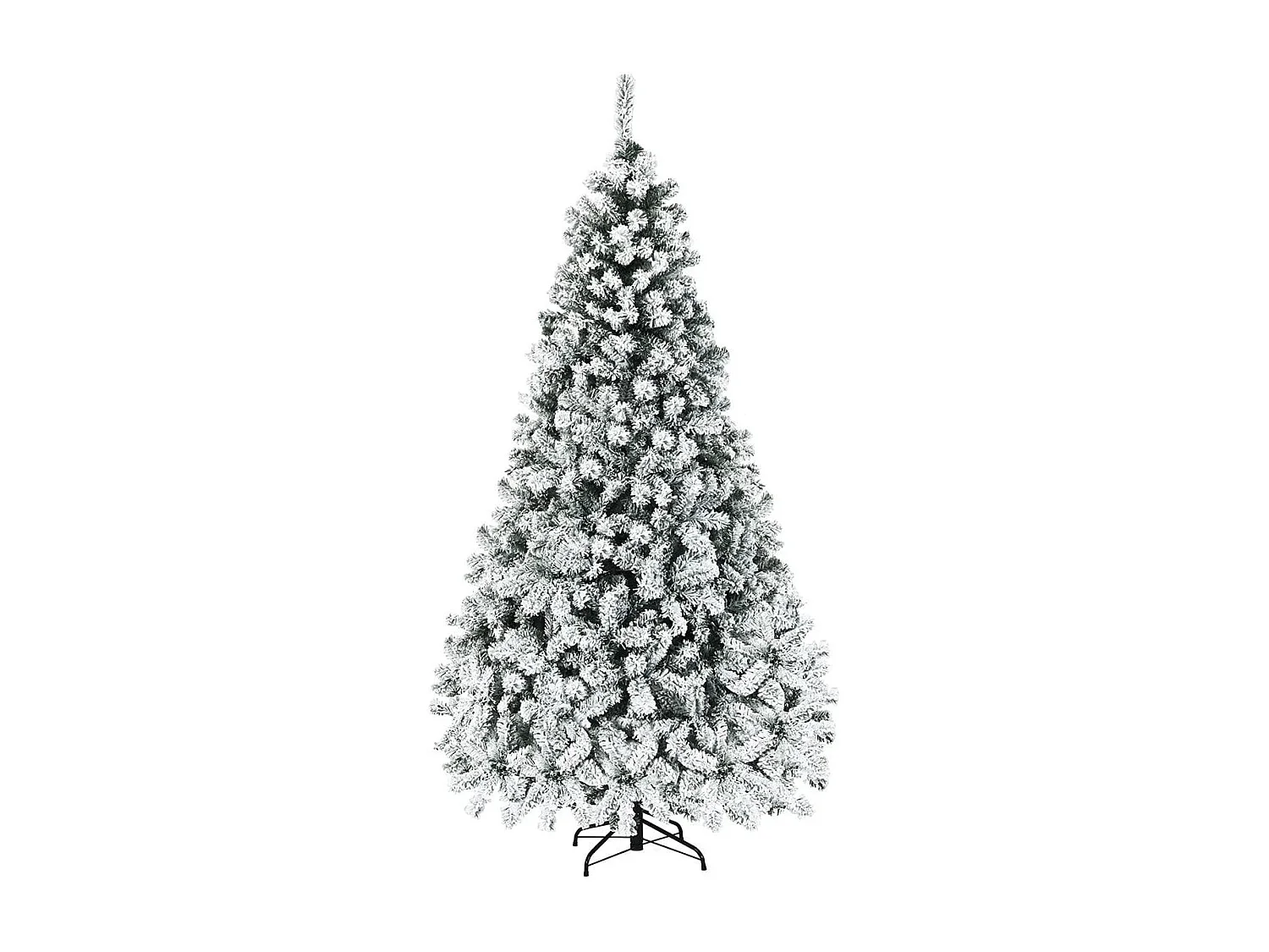 225cm Künstlicher Weihnachtsbaum mit Schnee und warmweißen LED-Leuchten Christbaum PVC Nadeln