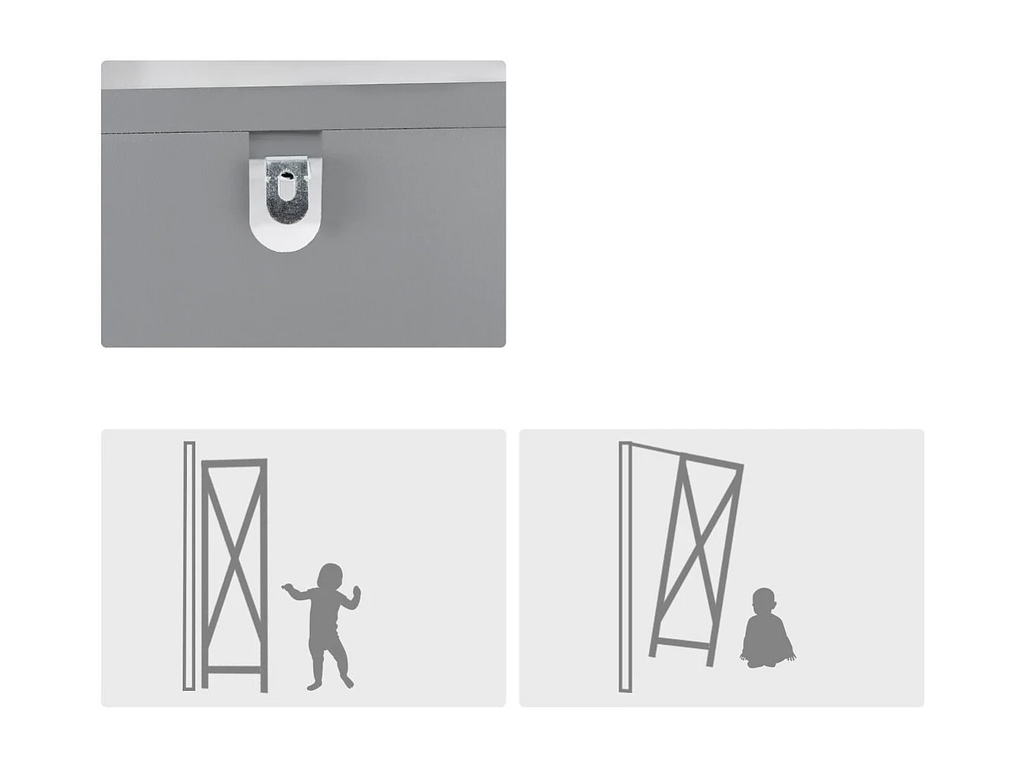 5-stöckiger Badezimmerschrank Schmaler Freistehender Hochschrank Grau