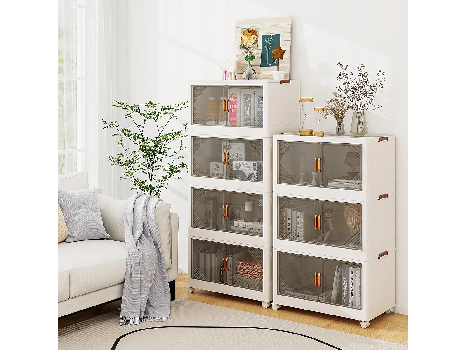 284L Aufbewahrungsboxen mit Deckel Stapelbare Aufbewahrungsbehälter mit Rollen & Türen