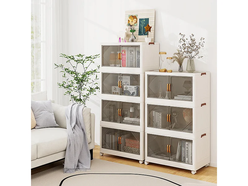 284L Boîtes de rangement avec couvercle Bacs de rangement empilables avec roulettes portes