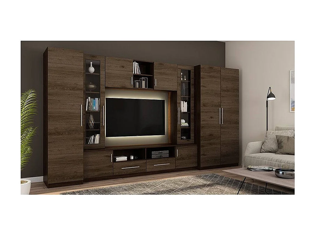 Parete attrezzata con grandi armadi e pensili NEPTUN – Direttamente dal produttore EMEBLAST