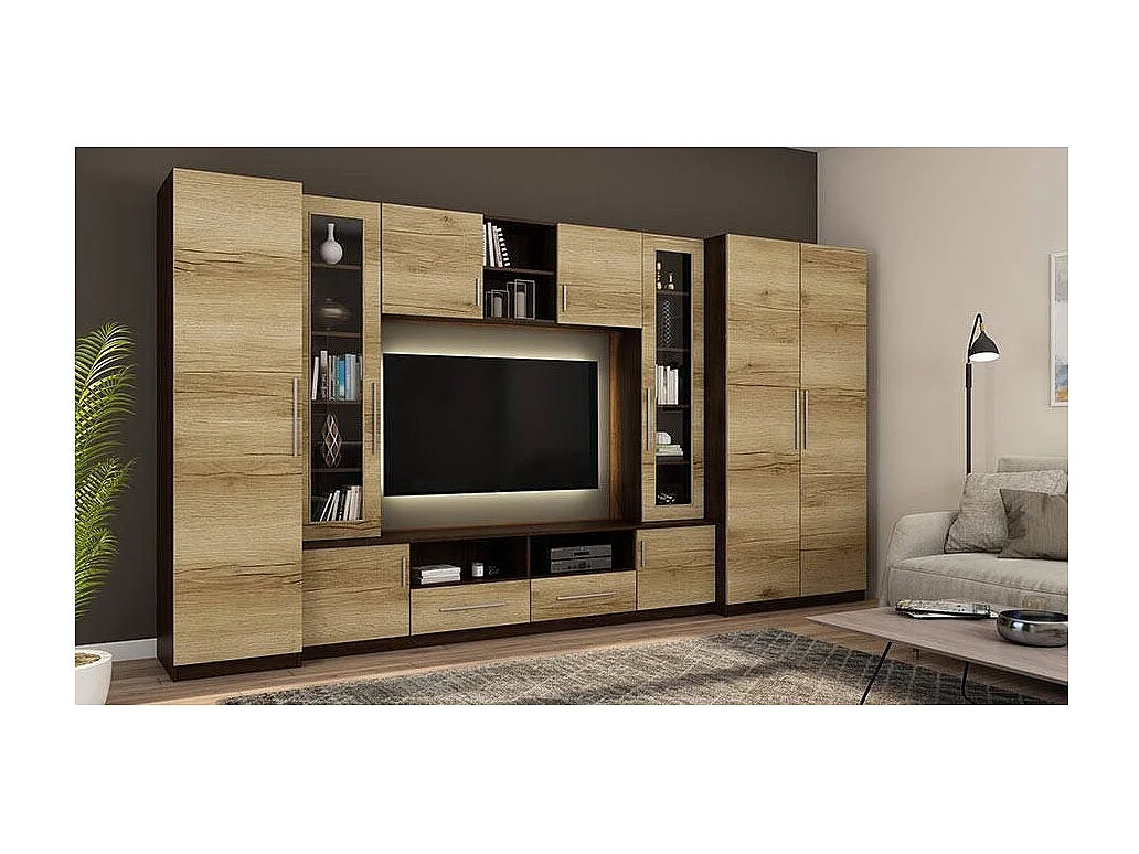 Parete attrezzata con grandi armadi e pensili NEPTUN – Direttamente dal produttore EMEBLAST