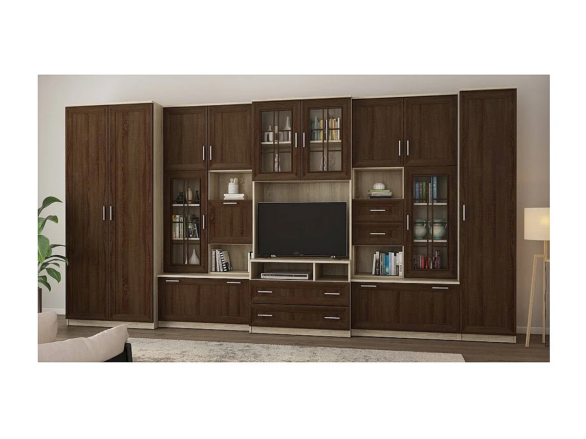 Parete attrezzata con grandi armadi e pensili LENA – Direttamente dal produttore EMEBLAST