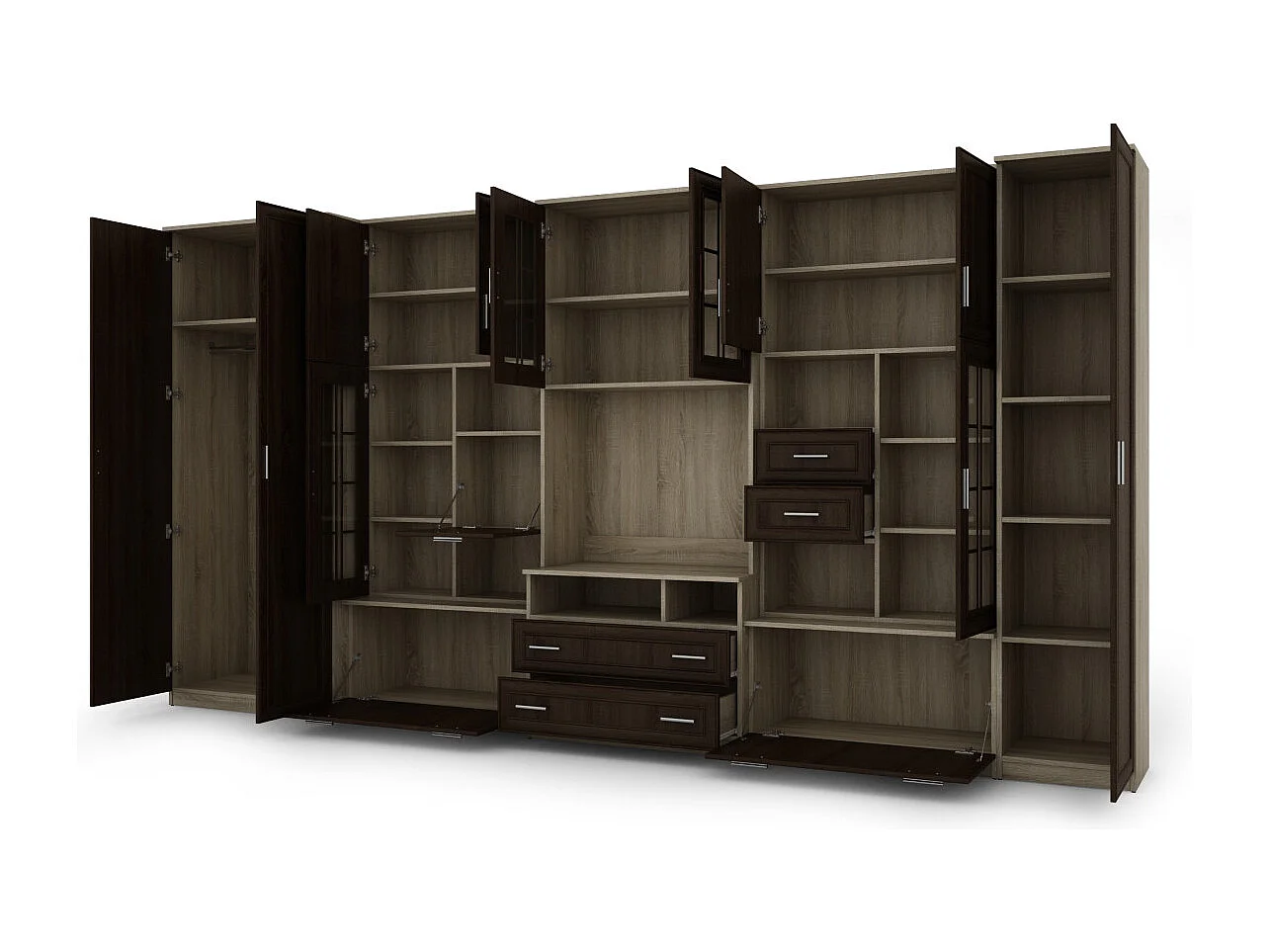 Parete attrezzata con grandi armadi e pensili LENA – Direttamente dal produttore EMEBLAST