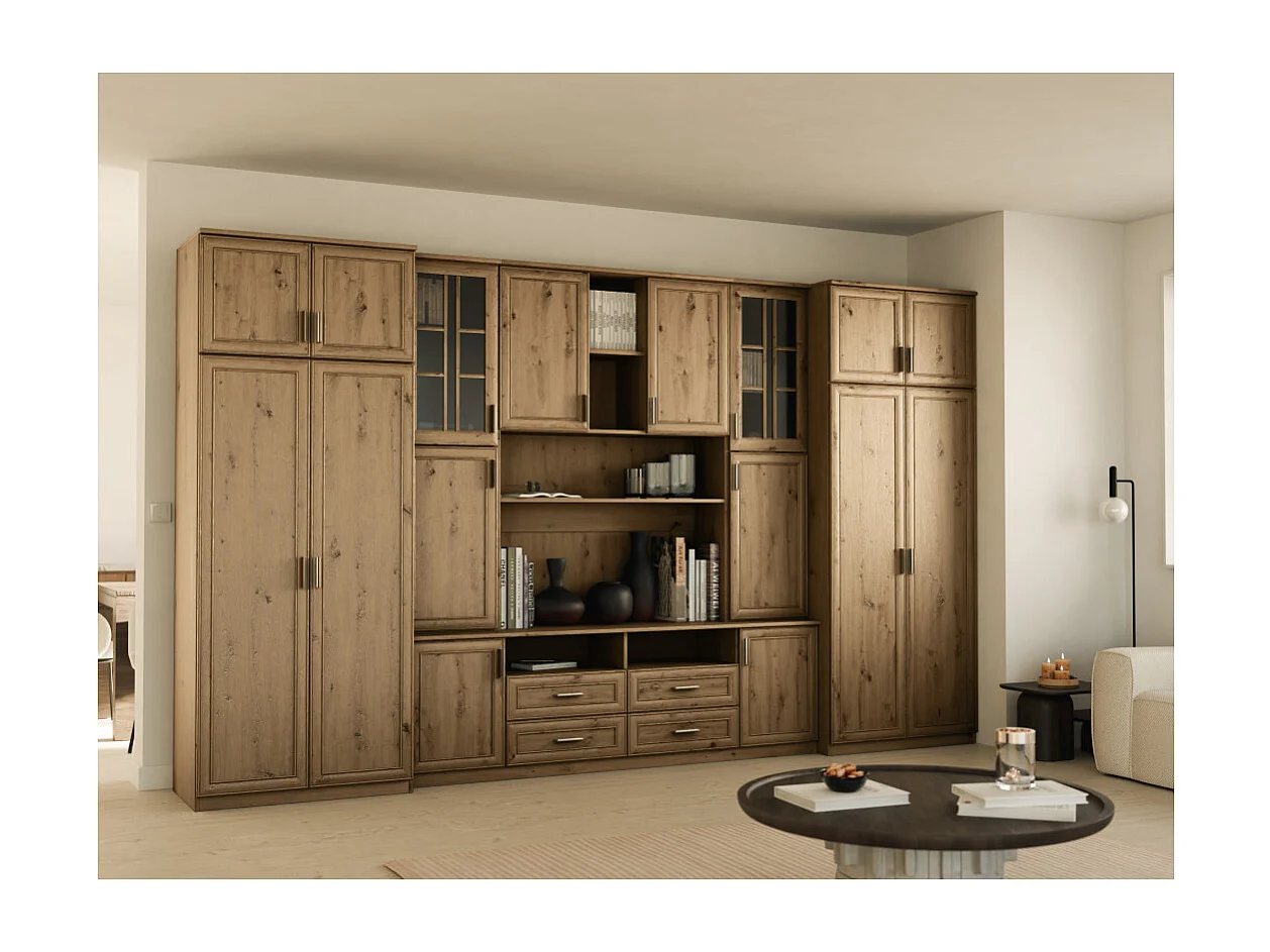 Parete attrezzata con grandi armadi e pensili SAWA – Direttamente dal produttore EMEBLAST