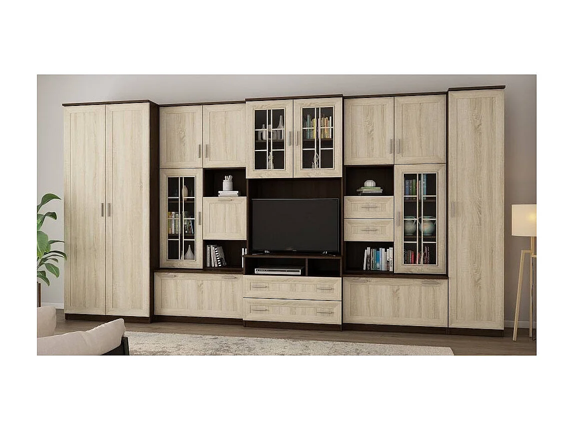 Parete attrezzata con grandi armadi e pensili LENA – Direttamente dal produttore EMEBLAST