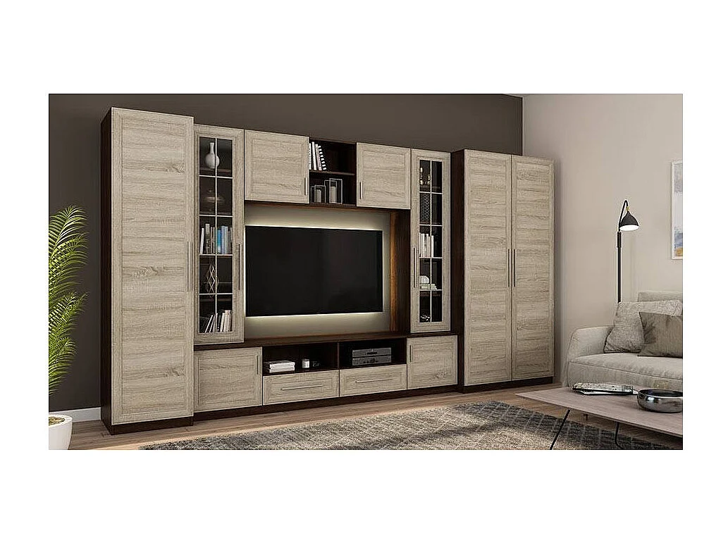 Parete attrezzata con grandi armadi e pensili NEPTUN – Direttamente dal produttore EMEBLAST