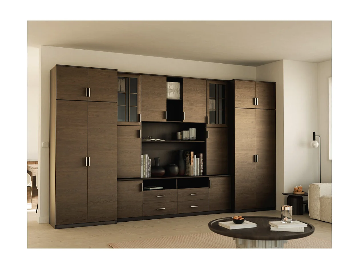 Parete attrezzata con grandi armadi e pensili SAWA – Direttamente dal produttore EMEBLAST