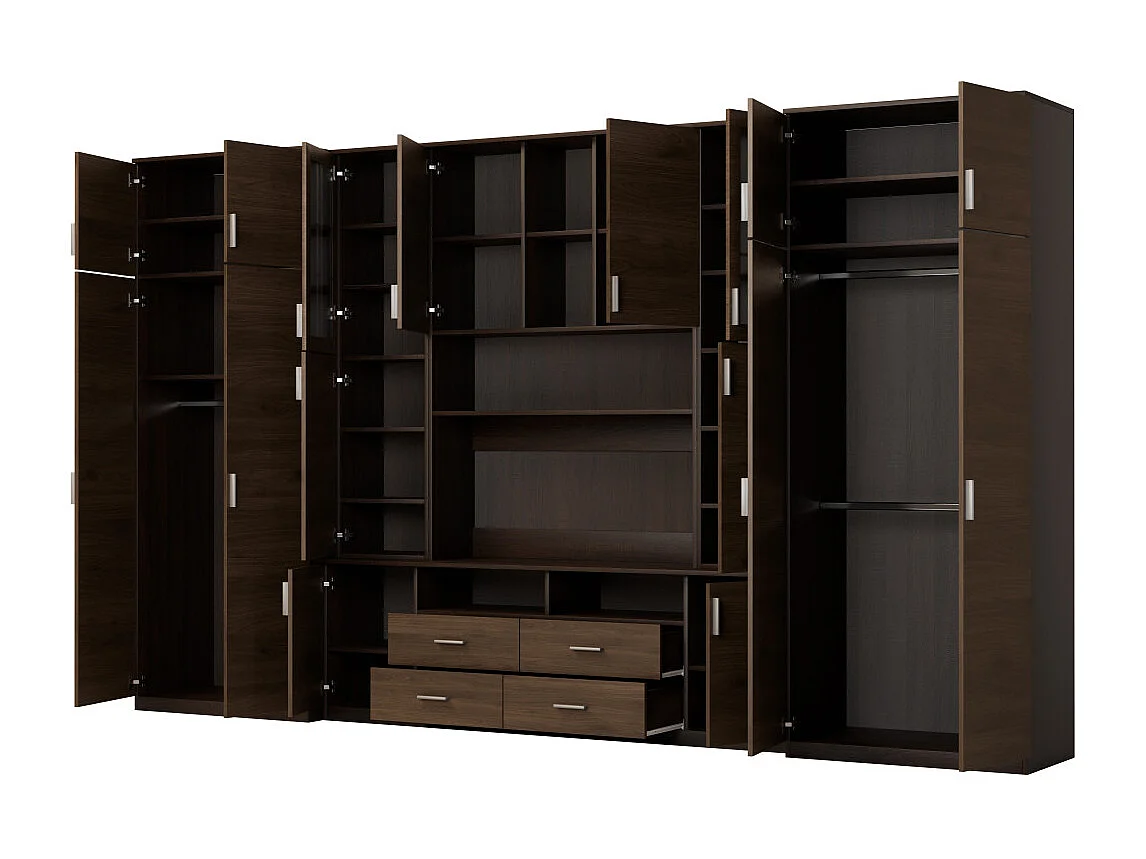 Parete attrezzata con grandi armadi e pensili SAWA – Direttamente dal produttore EMEBLAST