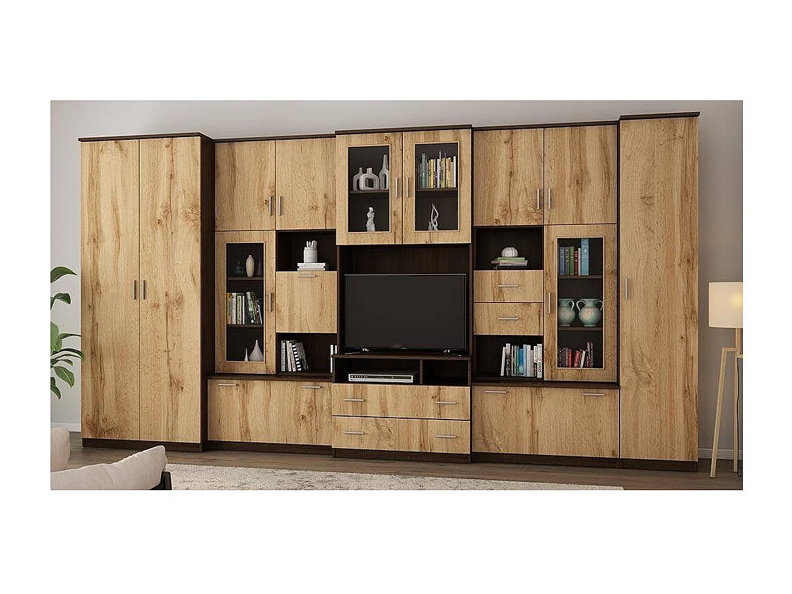 Parete attrezzata con grandi armadi e pensili LENA – Direttamente dal produttore EMEBLAST