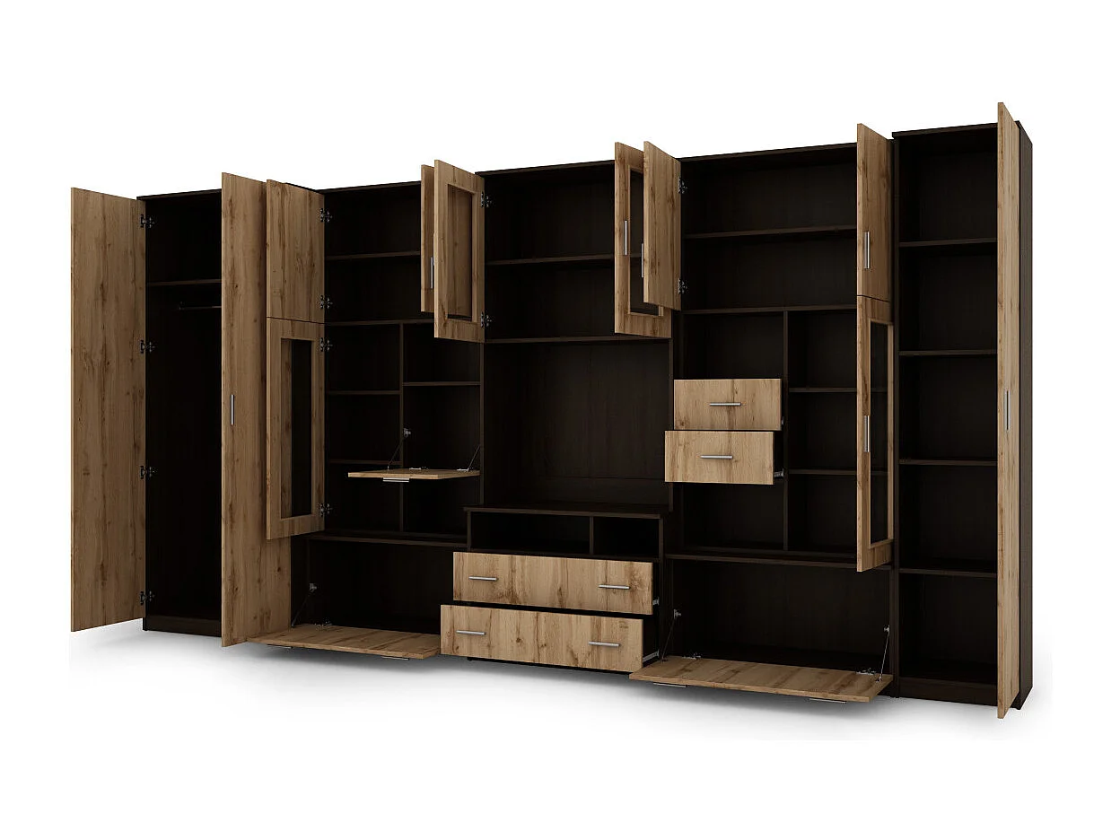 Parete attrezzata con grandi armadi e pensili LENA – Direttamente dal produttore EMEBLAST