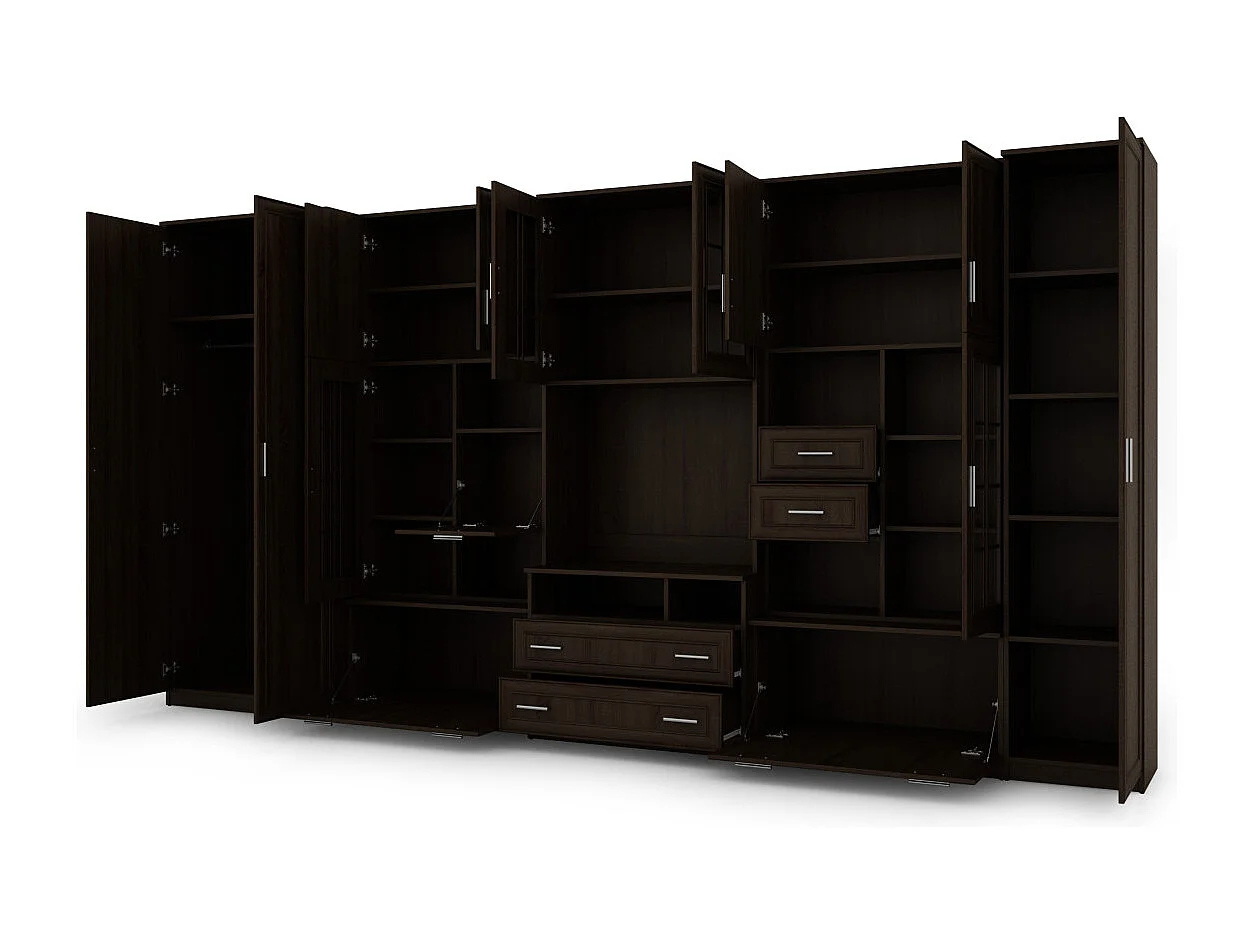 Meuble de séjour complet avec grandes armoires et rangements hauts mur de rangement Lena – Direct fabricant EMEBLAST