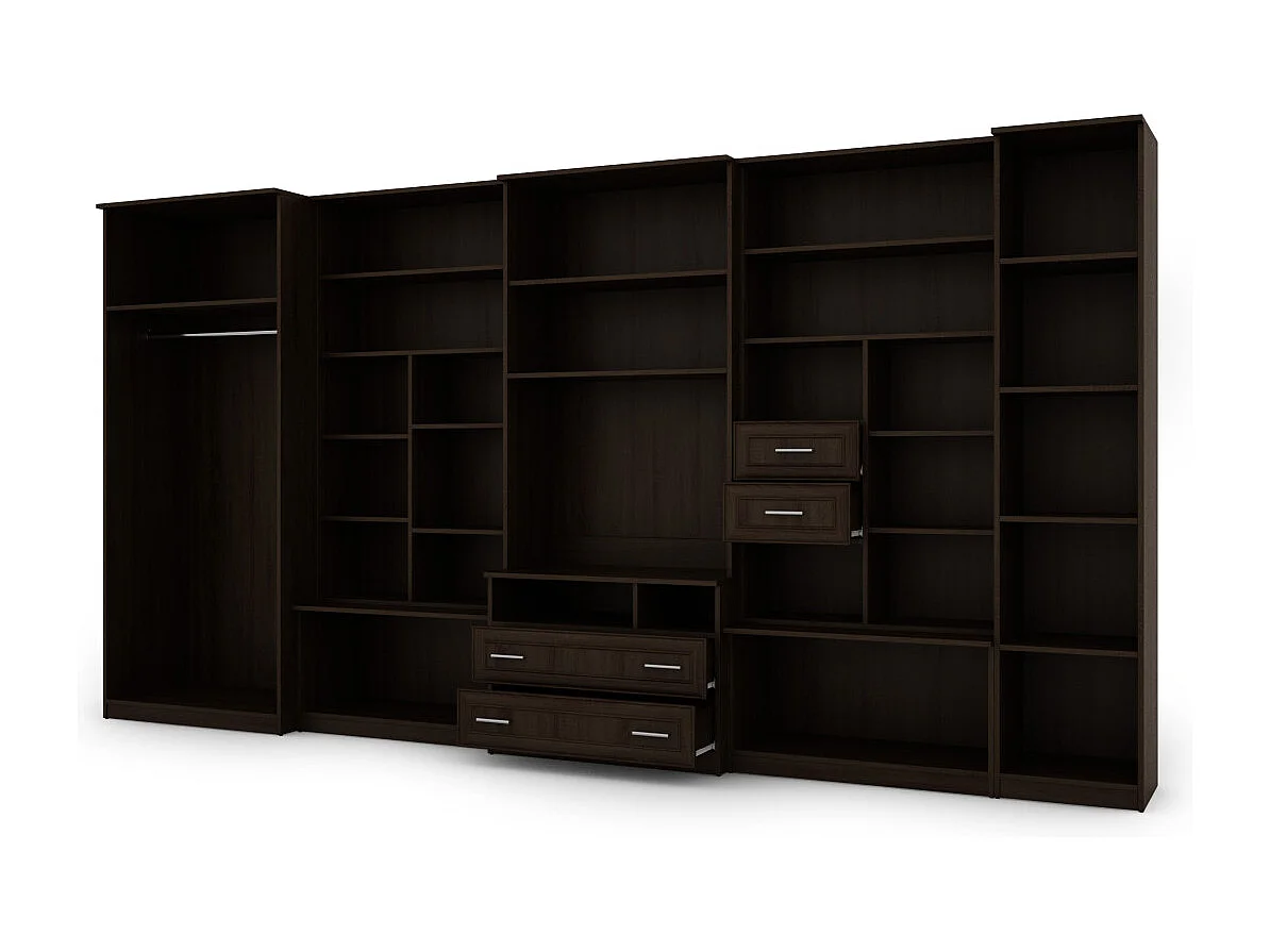 Meuble de séjour complet avec grandes armoires et rangements hauts mur de rangement Lena – Direct fabricant EMEBLAST