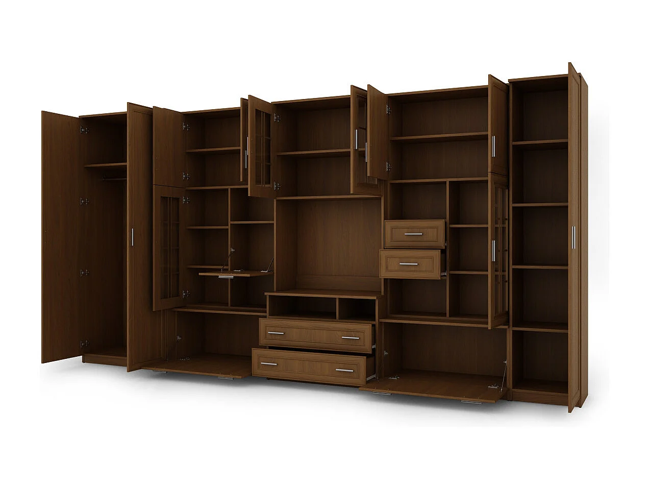 Parete attrezzata con grandi armadi e pensili LENA – Direttamente dal produttore EMEBLAST