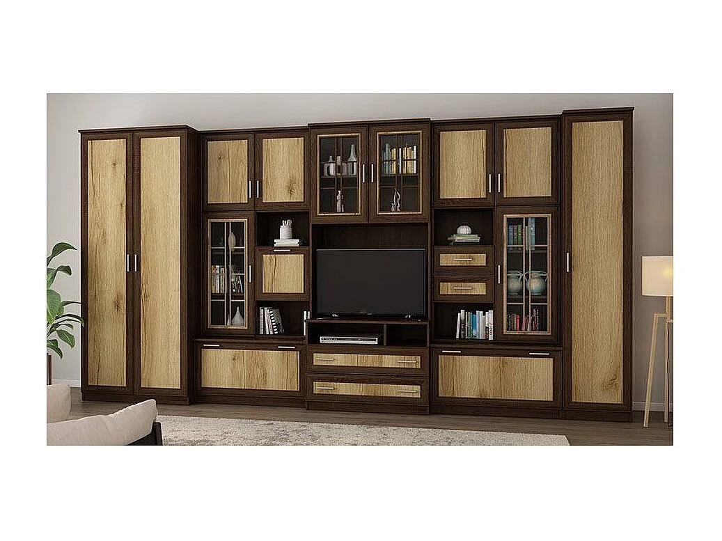 Parete attrezzata con grandi armadi e pensili LENA – Direttamente dal produttore EMEBLAST