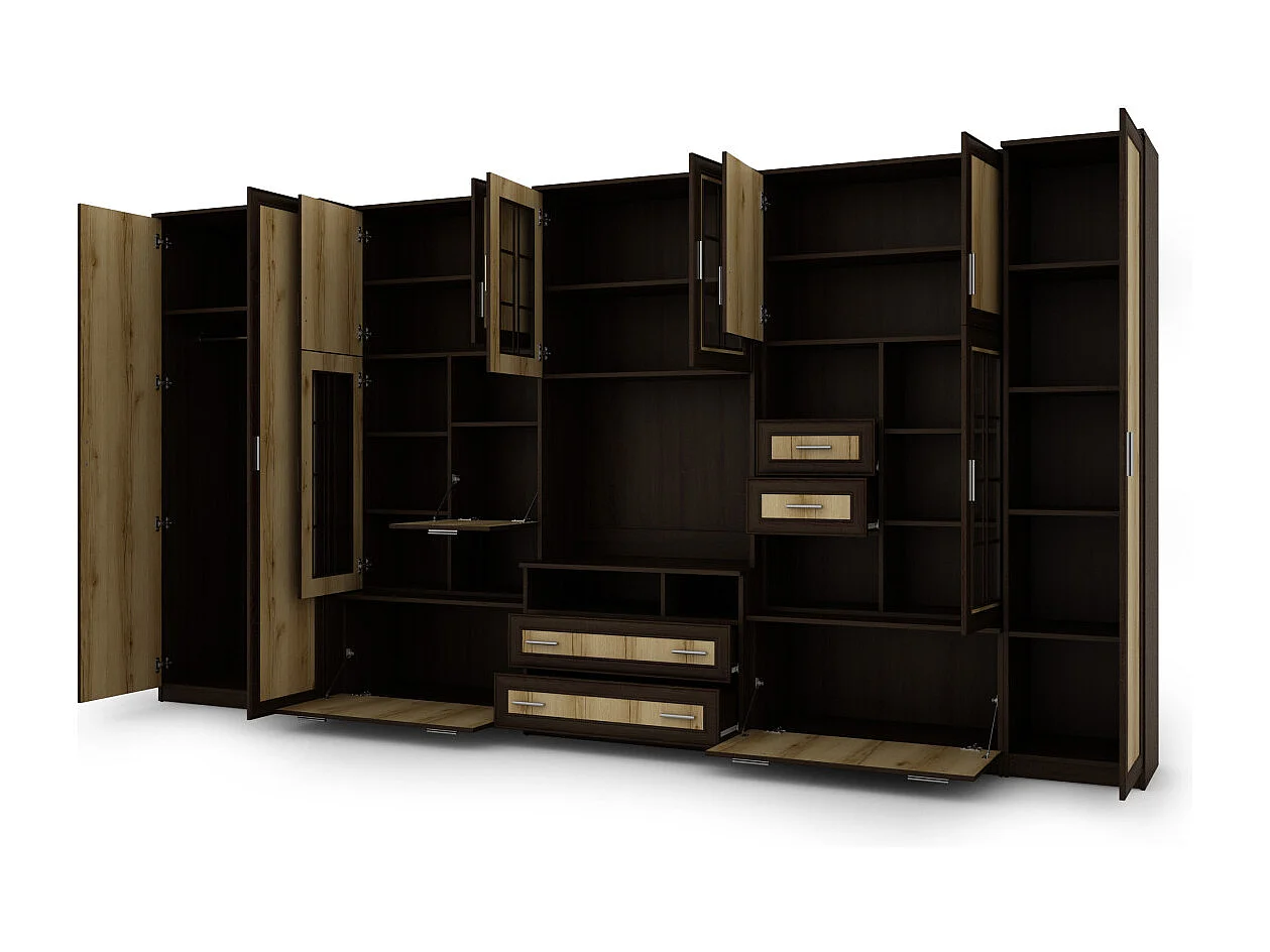 Parete attrezzata con grandi armadi e pensili LENA – Direttamente dal produttore EMEBLAST