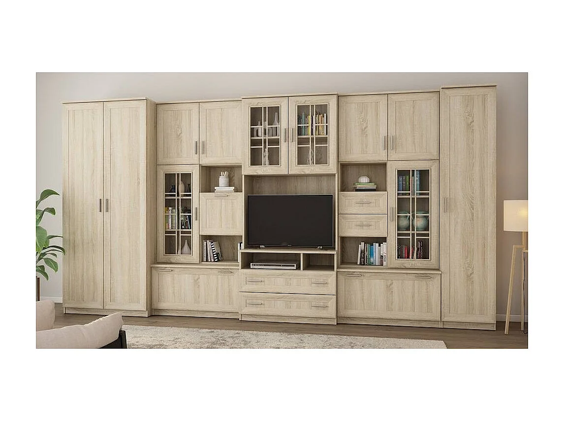 Parete attrezzata con grandi armadi e pensili LENA – Direttamente dal produttore EMEBLAST