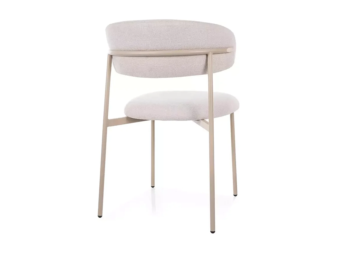 Chaise tissu en beige pieds métal cachemire design doux et épuré JONAZ