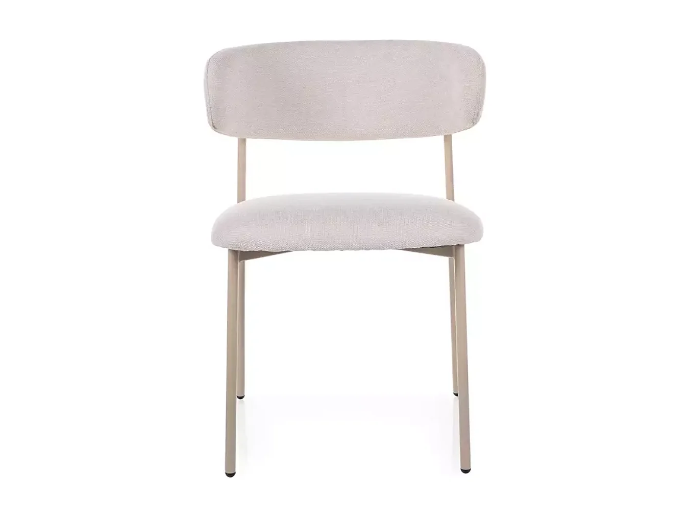 Chaise tissu en beige pieds métal cachemire design doux et épuré JONAZ