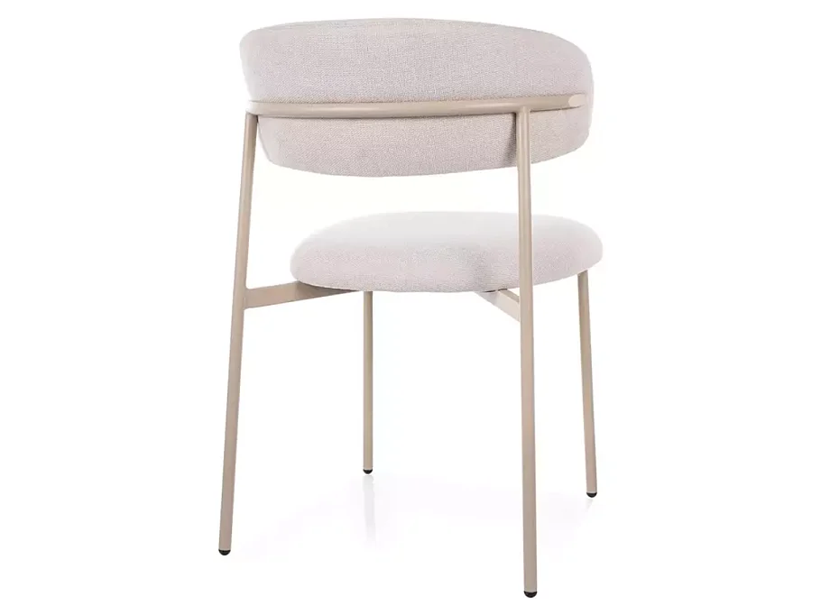 Chaise tissu en beige pieds métal cachemire design doux et épuré JONAZ