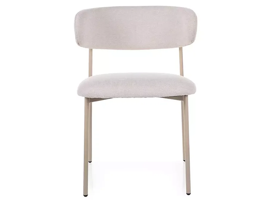 Chaise tissu en beige pieds métal cachemire design doux et épuré JONAZ