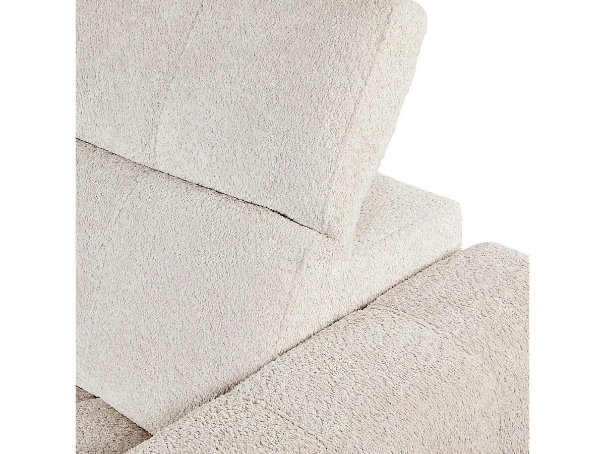 Canapé 2 places fixe en tissu poils courts style sherpa crème - ALKANE