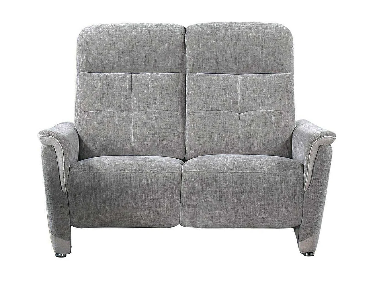 Canapé 2 places fixe tissu maillé ultra doux bicolore gris - AUSTRAL