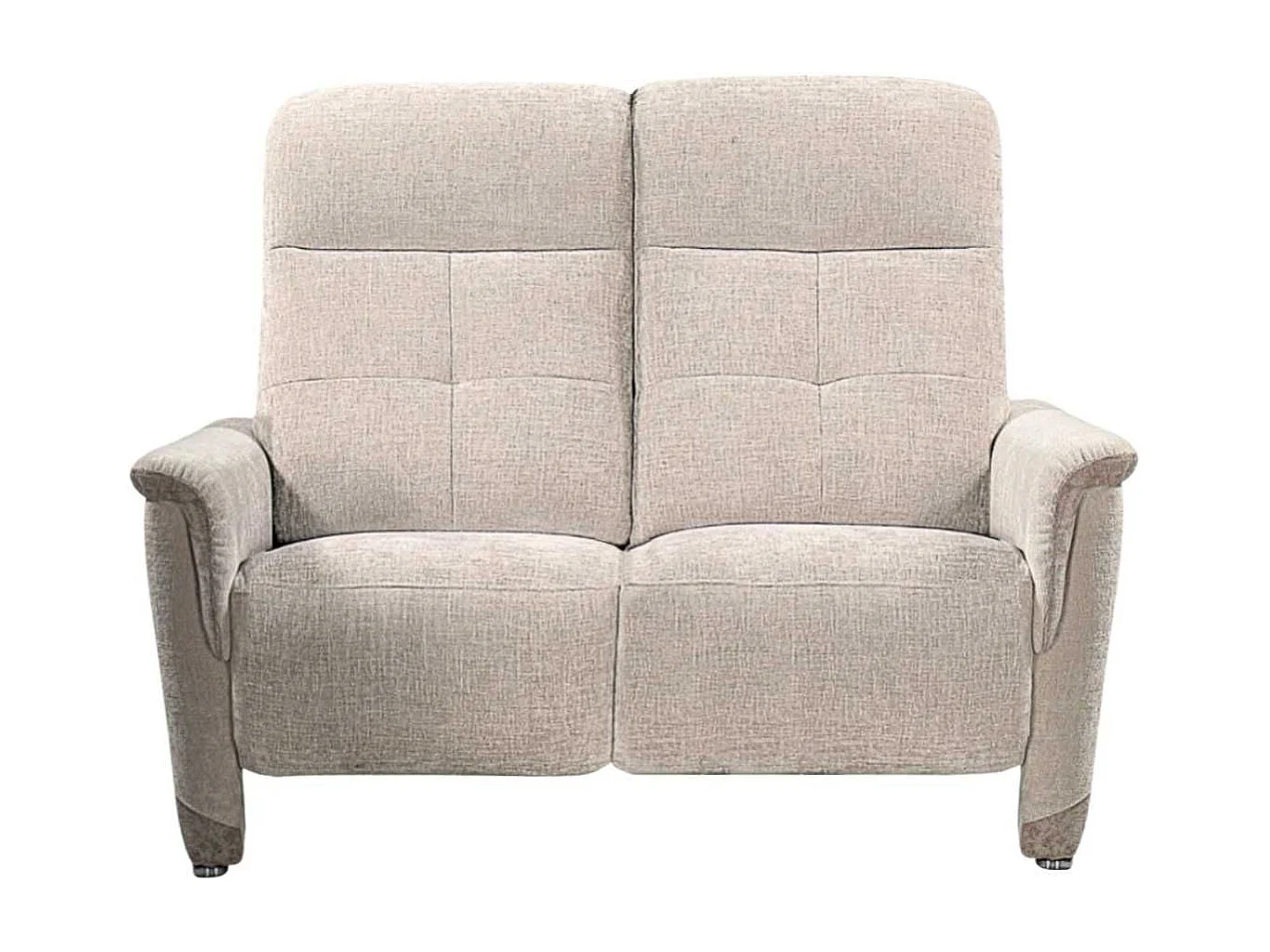 Canapé 2 places fixe tissu maillé ultra doux bicolore beige - AUSTRAL