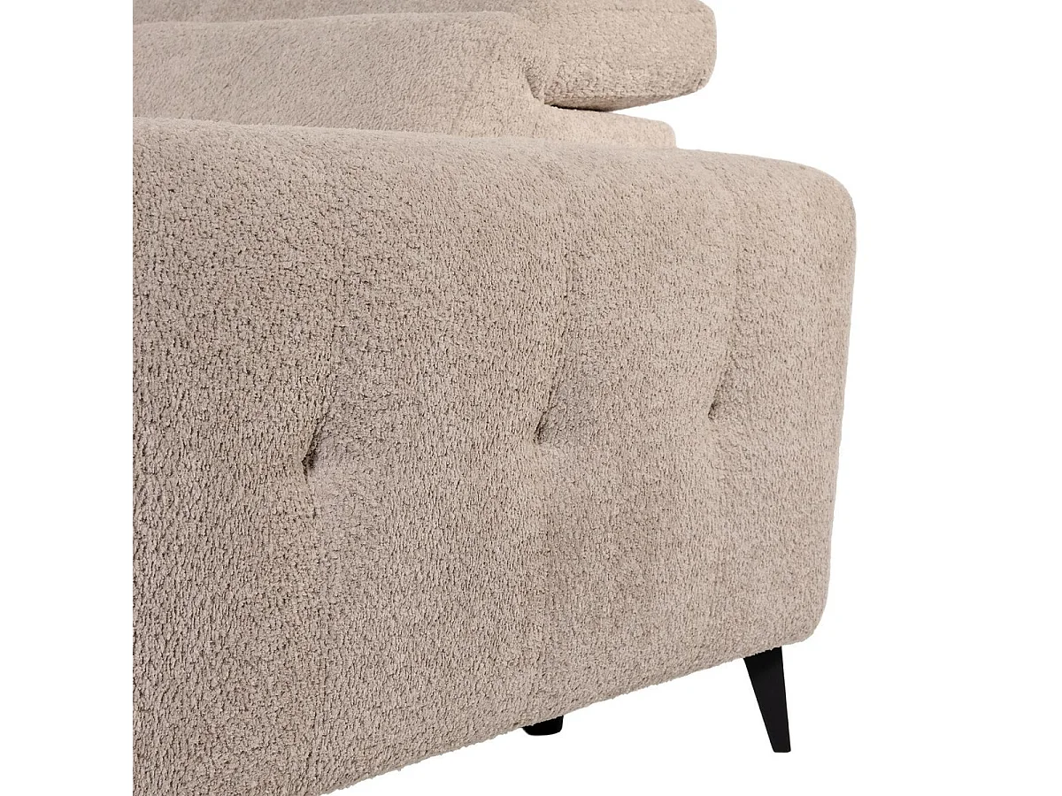 Canapé 3 places relax électrique en tissu poils courts style sherpa crème - ALKANE