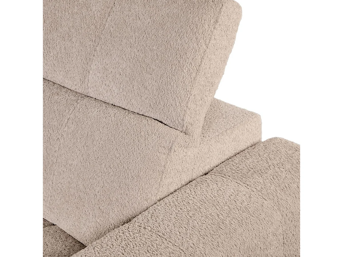 Canapé 3 places relax électrique en tissu poils courts style sherpa crème - ALKANE