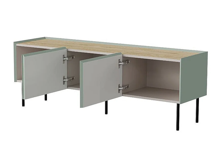 Meuble télé 150 cm 3 portes vert sauge Mauro
