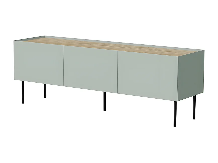 Meuble télé 150 cm 3 portes vert sauge Mauro