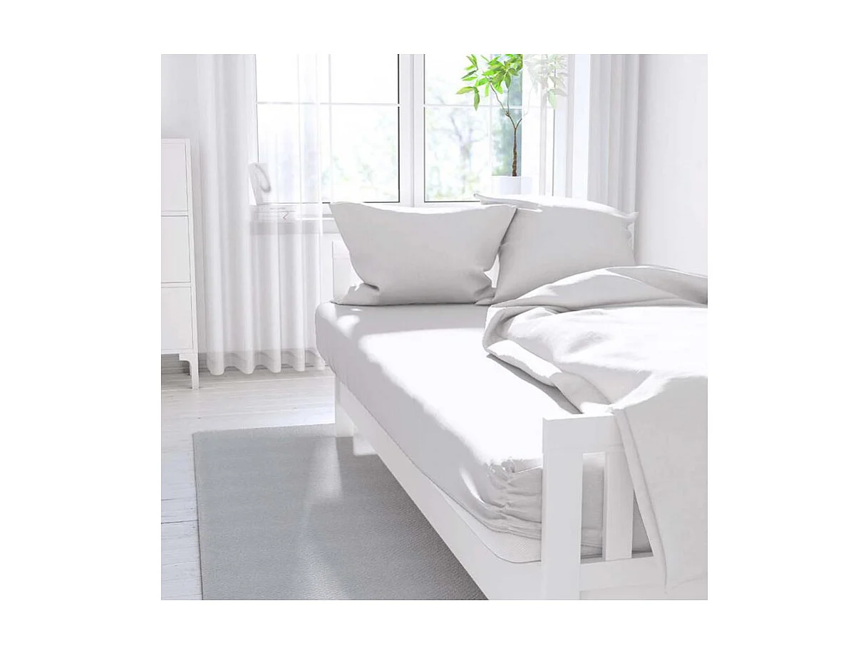 Drap housse uni 160x200 cm ZZZ blanc