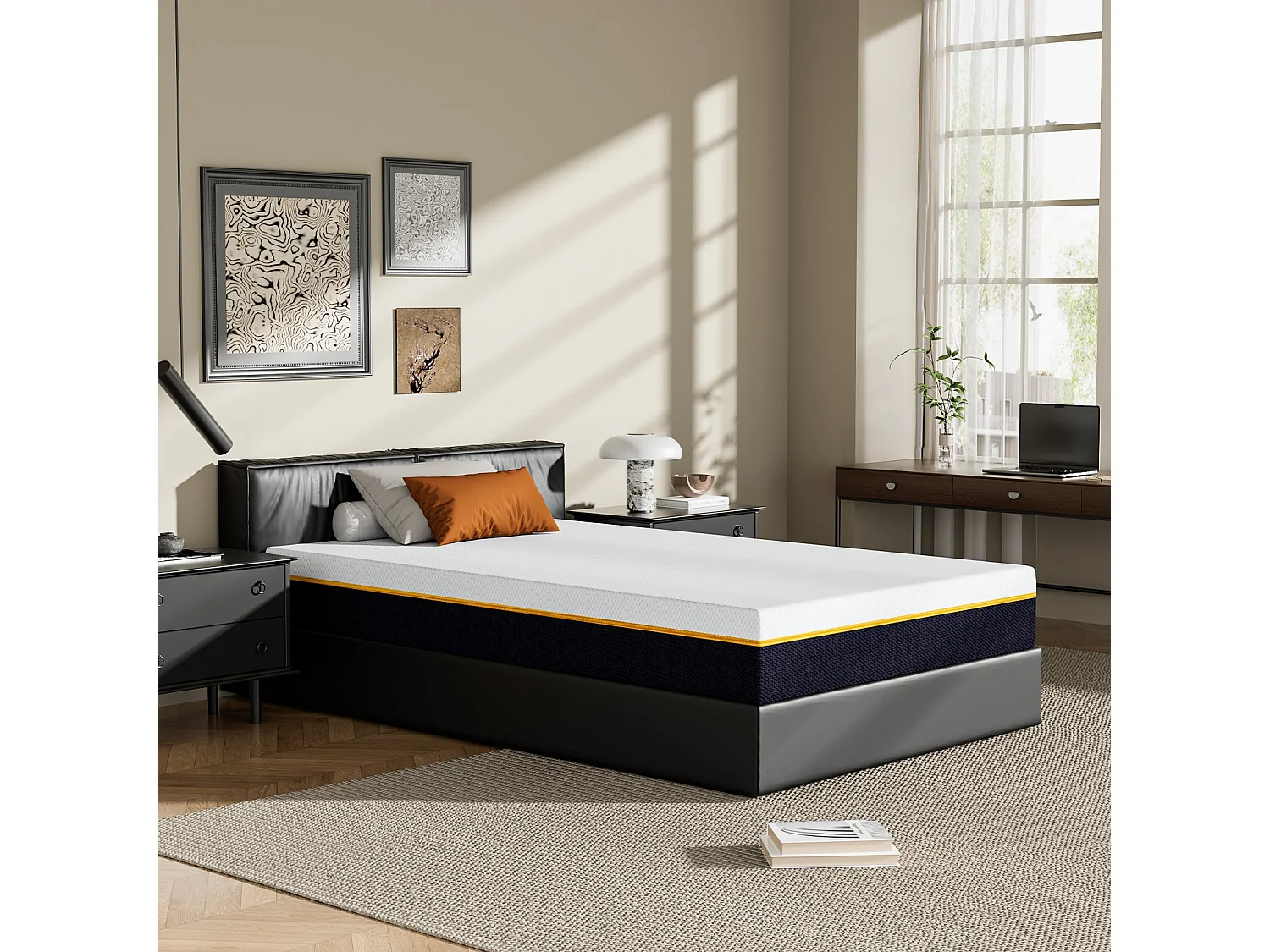 Matelas en mousse à mémoire de forme 90 x 200 cm , épaisseur 17 cm