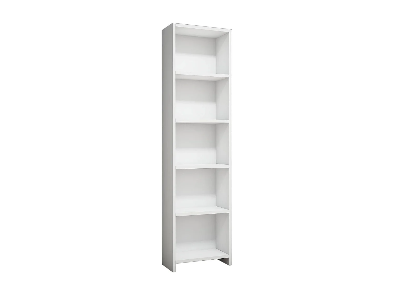 "Modern Vit Trä Bokhylla Barkin - 4 Hyllor - Skandinavisk Stil 40x19x150cm"