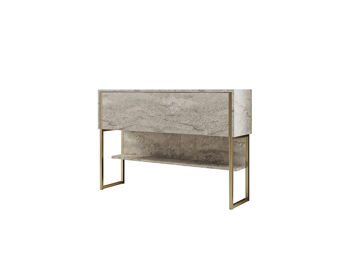 Luxe" houten console - 120 x 30 x 80 cm - Goud Travertin