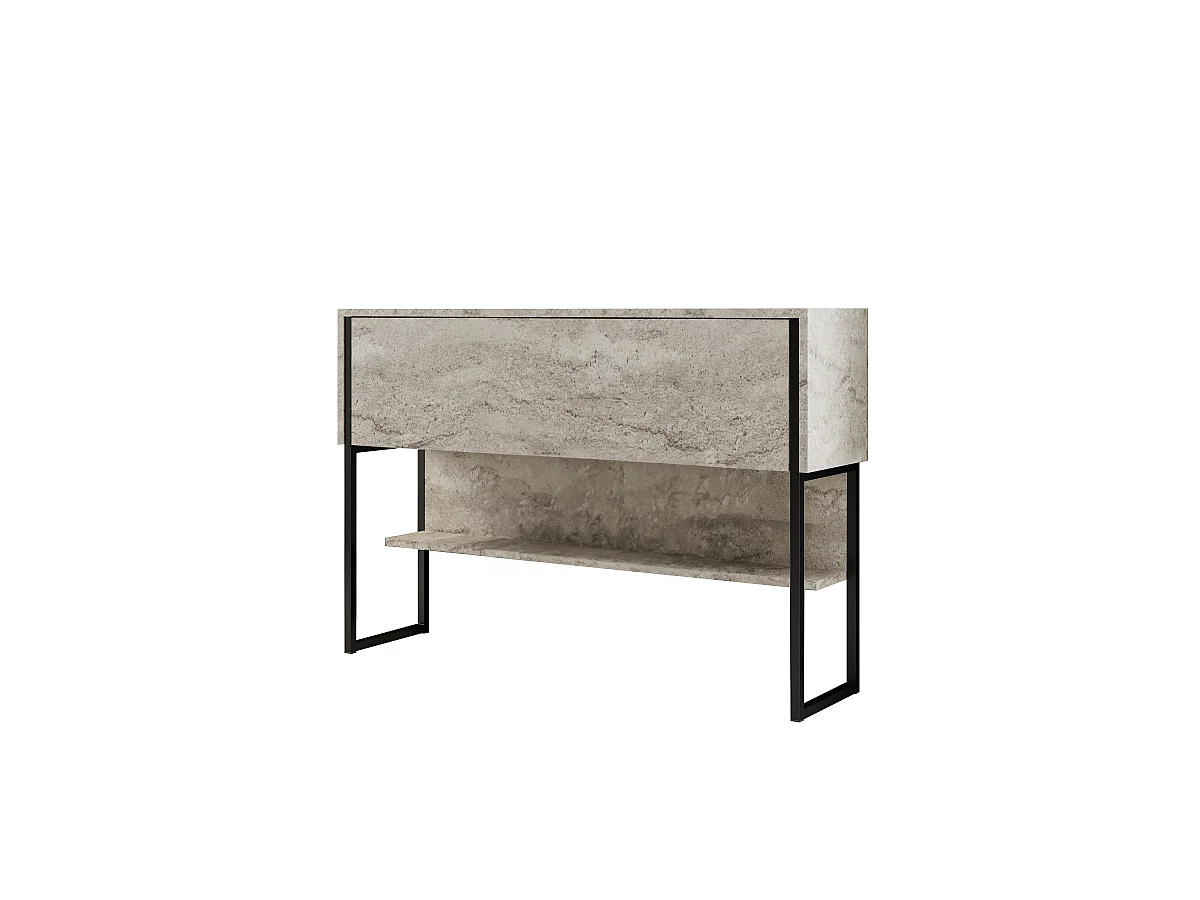 Luxe" houten console - 120 x 30 x 80 cm - Zwart Travertin