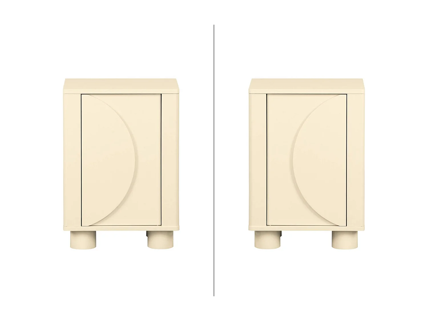 Lot de 2 tables de chevet décor bois beige 1 porte réversible Pondi